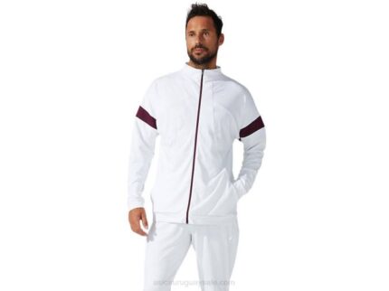 Chaqueta Asics Chándal Hombre Blanco Brillante Marte Profundo