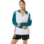 Chaqueta Asics Mujer Color Block Multicolor Estilo Deportivo