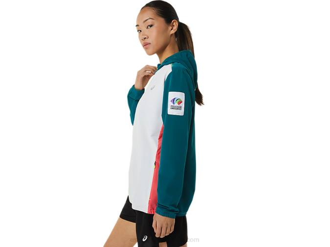Chaqueta Asics Mujer Color Block Multicolor Estilo Deportivo - Image 3