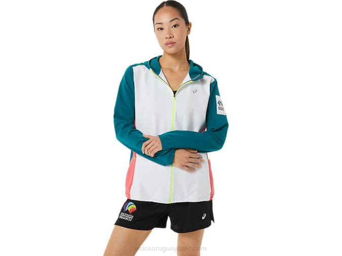 Chaqueta Asics Mujer Color Block Multicolor Estilo Deportivo - Image 1