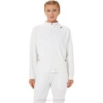 Chaqueta de Tenis de Mujer Asics Brillante Negra y Blanca