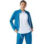 Chaqueta de Tenis de Mujer Asics Verde Azulado Brillante
