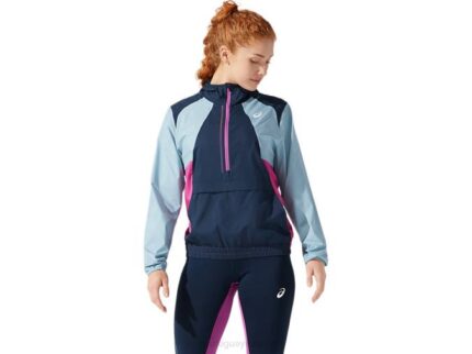 Chaqueta de Visibilidad Asics Mujer Azul Francés y Azul Humo