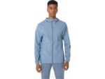Chaqueta Impermeable Asics Hombre Azul Acero Gris Resistente
