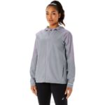 Chaqueta Impermeable Asics Mujer Gris Piedmont Violeta Anochecer