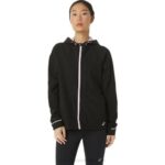 Chaqueta Impermeable Asics Mujer Rendimiento Negro Rosa Stylish