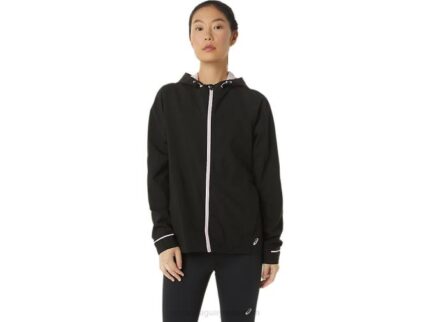 Chaqueta Impermeable Asics Mujer Rendimiento Negro Rosa Stylish