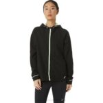 Chaqueta Impermeable Asics Mujer Rendimiento Negro Verde Susurro