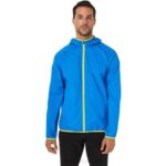 Chaqueta Plegable Asics Azul Eléctrico y Lima Innovadora