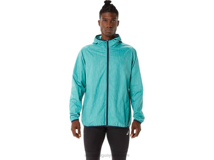 chaqueta_plegable_asics_hombre_estampado_salvia_azul_frances.jpg Chaqueta Plegable Asics Hombre Estampado Salvia Azul Francés - Image 1