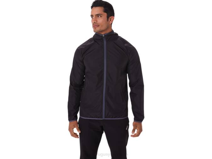 Chaqueta Plegable Asics Rendimiento Negro Hombre Ideal para Actividades al Aire Libre - Image 1