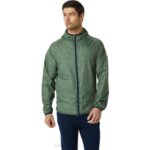 Chaqueta Plegable Asics Verde Liquen Azul Francés Estilo Moderno