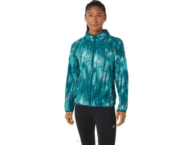 Chaqueta Plegable de Mujer Asics Teñido Anudado Color Vidrio de Mar - Image 1