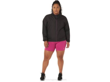 Chaqueta Plegable Mujer Asics Rendimiento Negro Ciruela Moderna