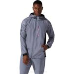Chaqueta Tejida Híbrida Asics Hombre Azul Moderno