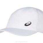gorra Asics blanca brillante estilo moderno y deportivo