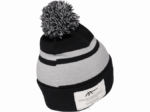 Gorro unisex Asics negro gris jaspeado con pompón moderno - Image 2