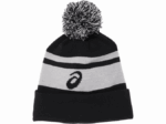 Gorro unisex Asics negro gris jaspeado con pompón moderno - Image 4