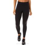 Mallas Asics con Estampado Logo Mujer Negro Gris Humo