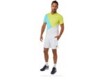 pantalón corto color block hombre Asics blanco brillante estilo moderno - Image 6