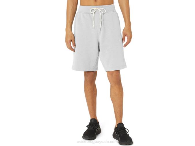 Pantalón corto de polar Asics hombre brezo gris claro cómodo y ligero - Image 1