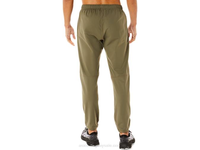 pantalones de hombre Asics de punto cepillado verde manto cómodos y modernos - Image 2