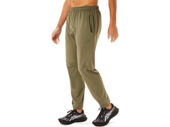 pantalones de hombre Asics de punto cepillado verde manto cómodos y modernos - Image 3