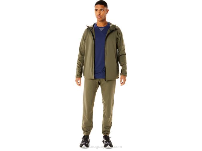 pantalones de hombre Asics de punto cepillado verde manto cómodos y modernos - Image 4