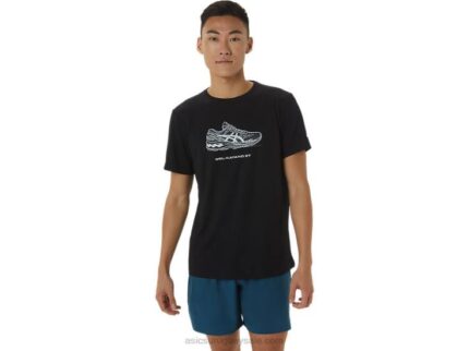 playera Asics estampado zapatos rendimiento negro estilo urbano