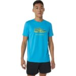 playera corta estampada zapatos Asicsagua digital azul