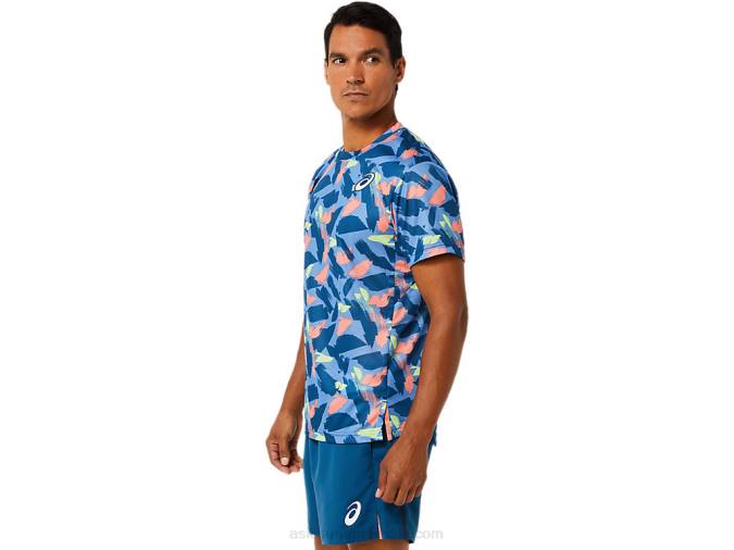 playera de manga corta con gráfico Match Asics índigo claro estilo y comodidad - Image 2