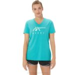 rayas de mujer Asics cuello en v cristal marino moda femenina