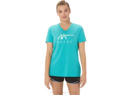 rayas de mujer Asics cuello en v cristal marino moda femenina