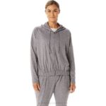 Sudadera Asics con capucha cremallera suave humo sombra brezo