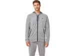 Sudadera Asics con Cremallera Completa Gris Jaspeado para Hombre Tecnología Moderna