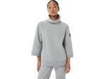 Sudadera con capucha Asics mujer vellón gris claro estilo domingo