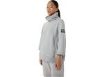 Sudadera con capucha Asics mujer vellón gris claro estilo domingo - Image 3