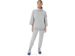 Sudadera con capucha Asics mujer vellón gris claro estilo domingo - Image 5