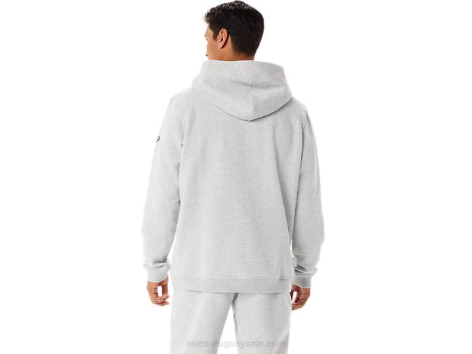 Sudadera con capucha Asics polar gris claro para hombre estilo casual - Image 2