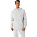 Sudadera con capucha Asics polar gris claro para hombre estilo casual
