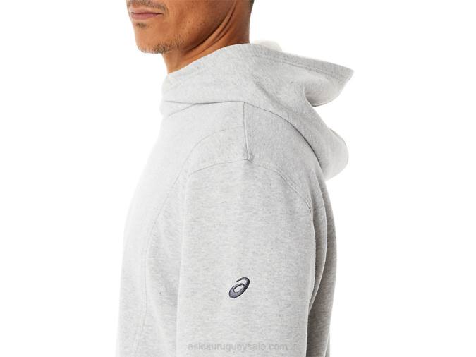 Sudadera con capucha Asics polar gris claro para hombre estilo casual - Image 4