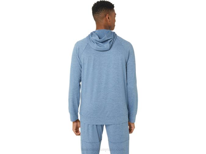 sudadera con capucha Asics tech fz 2.0 azul acero estilo moderno - Image 2
