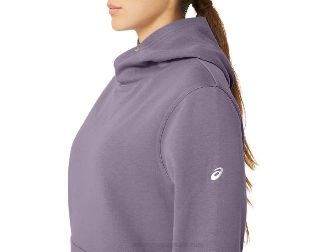 Sudadera con capucha de polar Asics Cuarzo Violeta para mujer estilo cómodo - Image 3