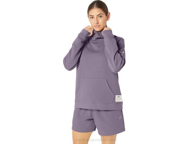 Sudadera con capucha de polar Asics Cuarzo Violeta para mujer estilo cómodo - Image 1