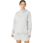 Sudadera con capucha polar Asics mujer gris claro estilo cómodo