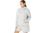 Sudadera con capucha polar Asics mujer gris claro estilo cómodo - Image 3