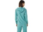Sudadera técnica con capucha Asics salvia espacio mujer cremallera completa - Image 2