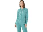 Sudadera técnica con capucha Asics salvia espacio mujer cremallera completa